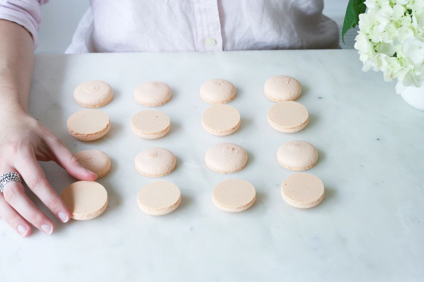orange white chocolate macarons