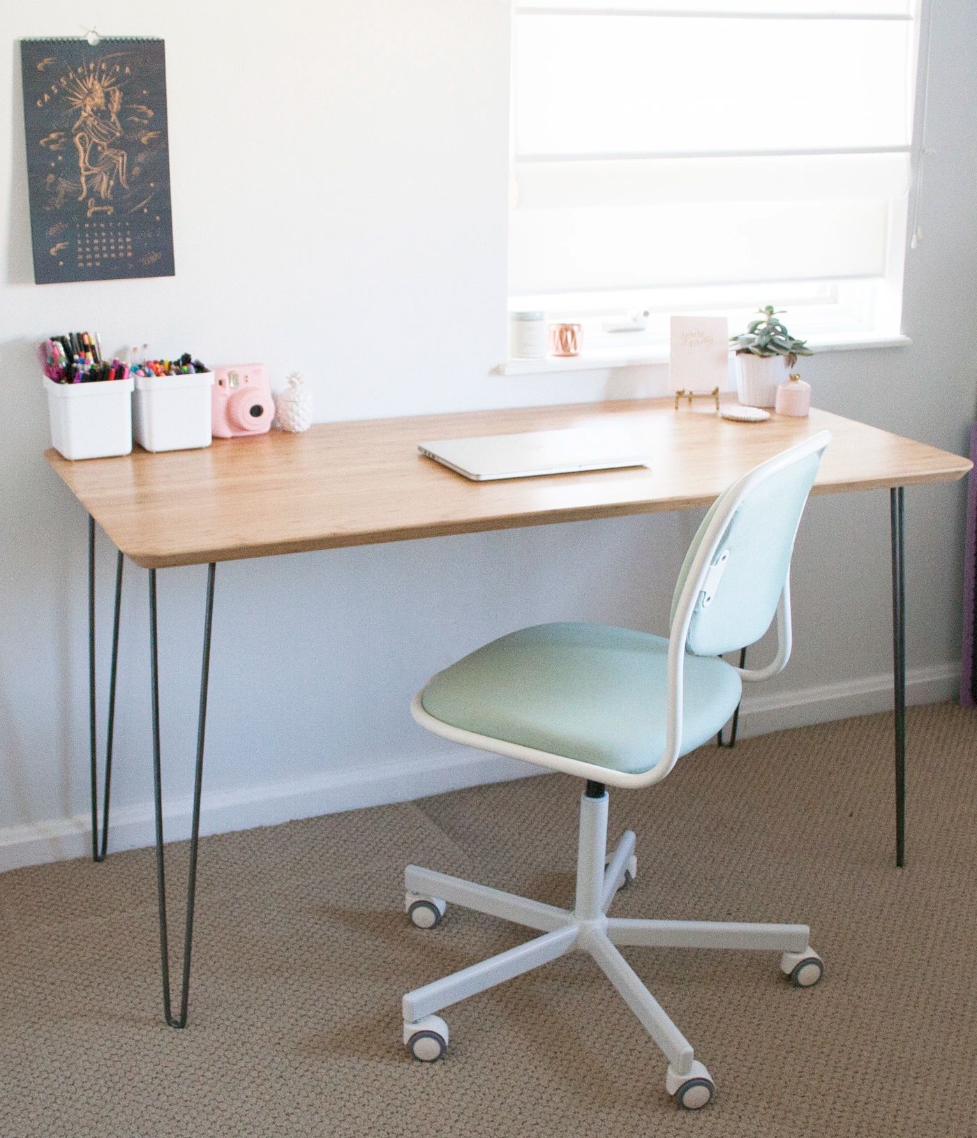 ikea hack mid century modern desk