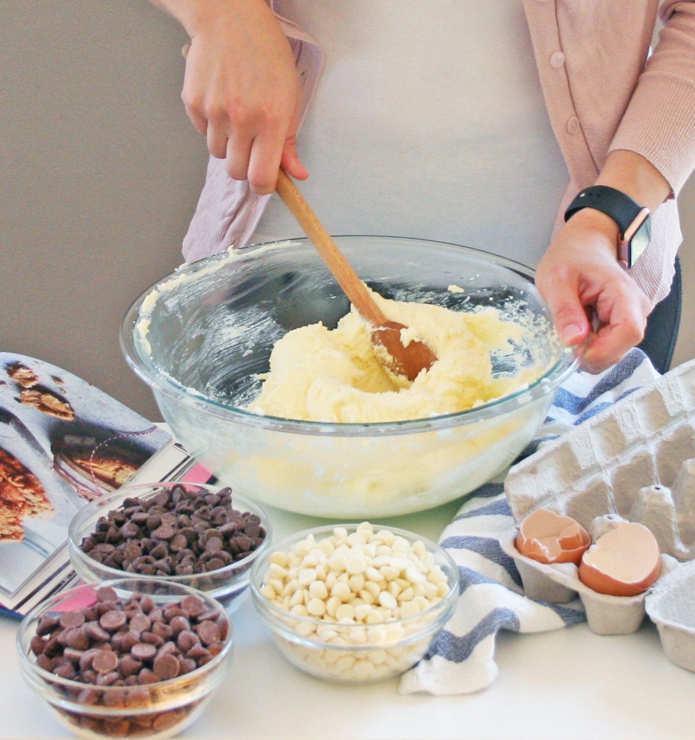 triple chocolate chip cookies