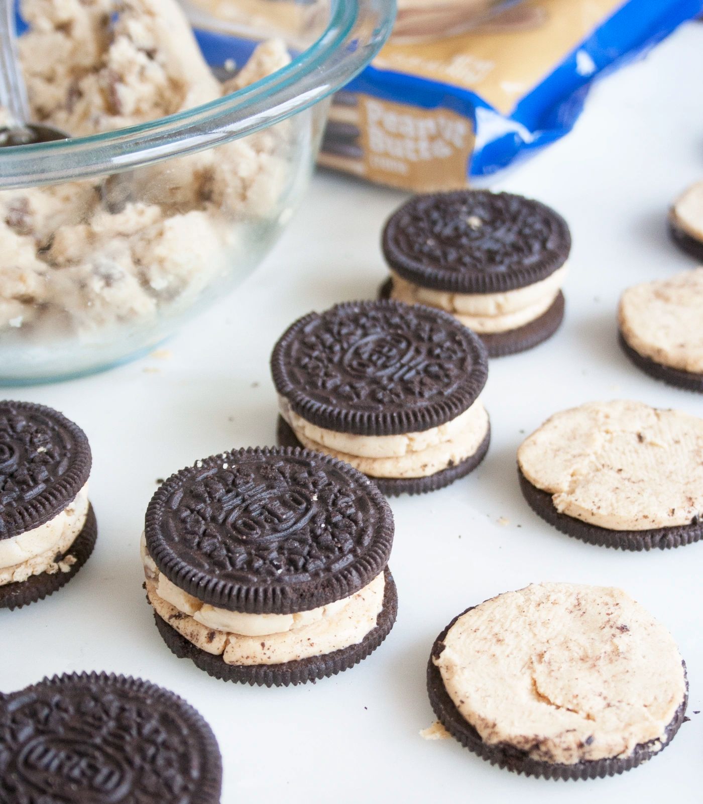 peanut butter cookie dough stuffed oreos