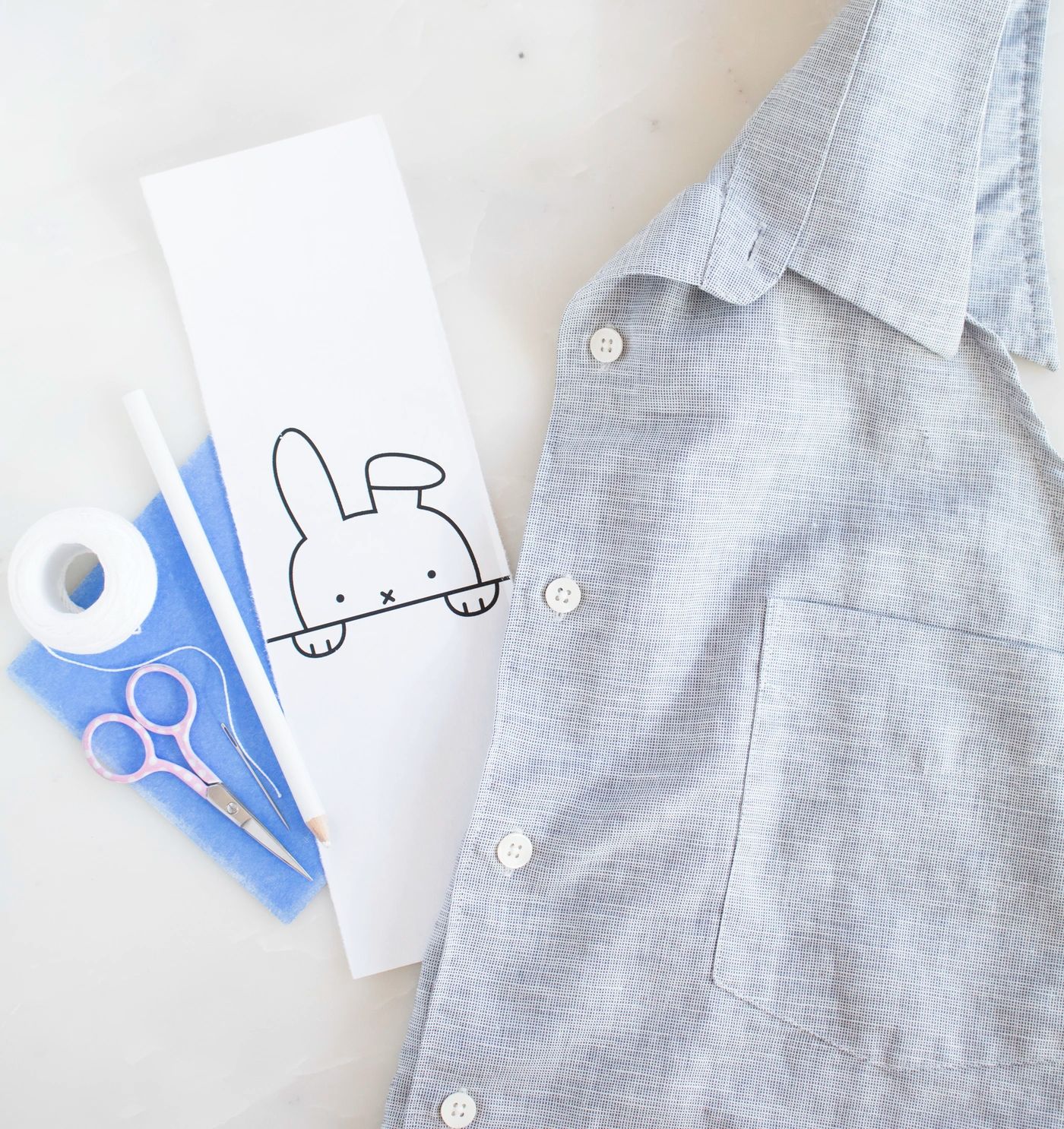 Embroidered Bunny Pocket