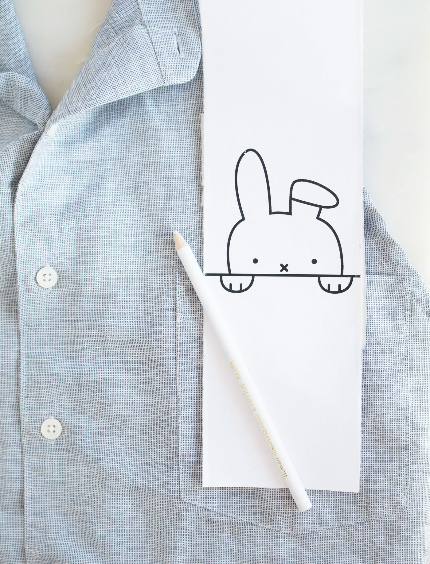 Embroidered Bunny Pocket
