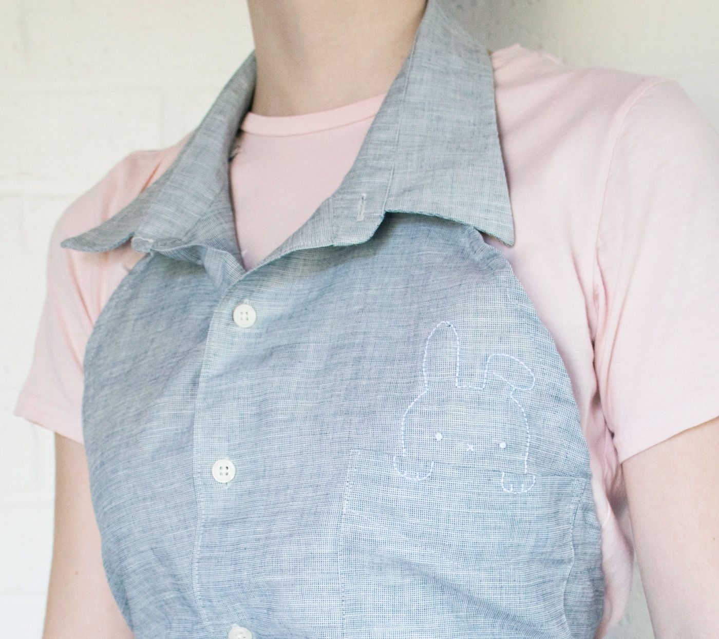 Embroidered Bunny Pocket