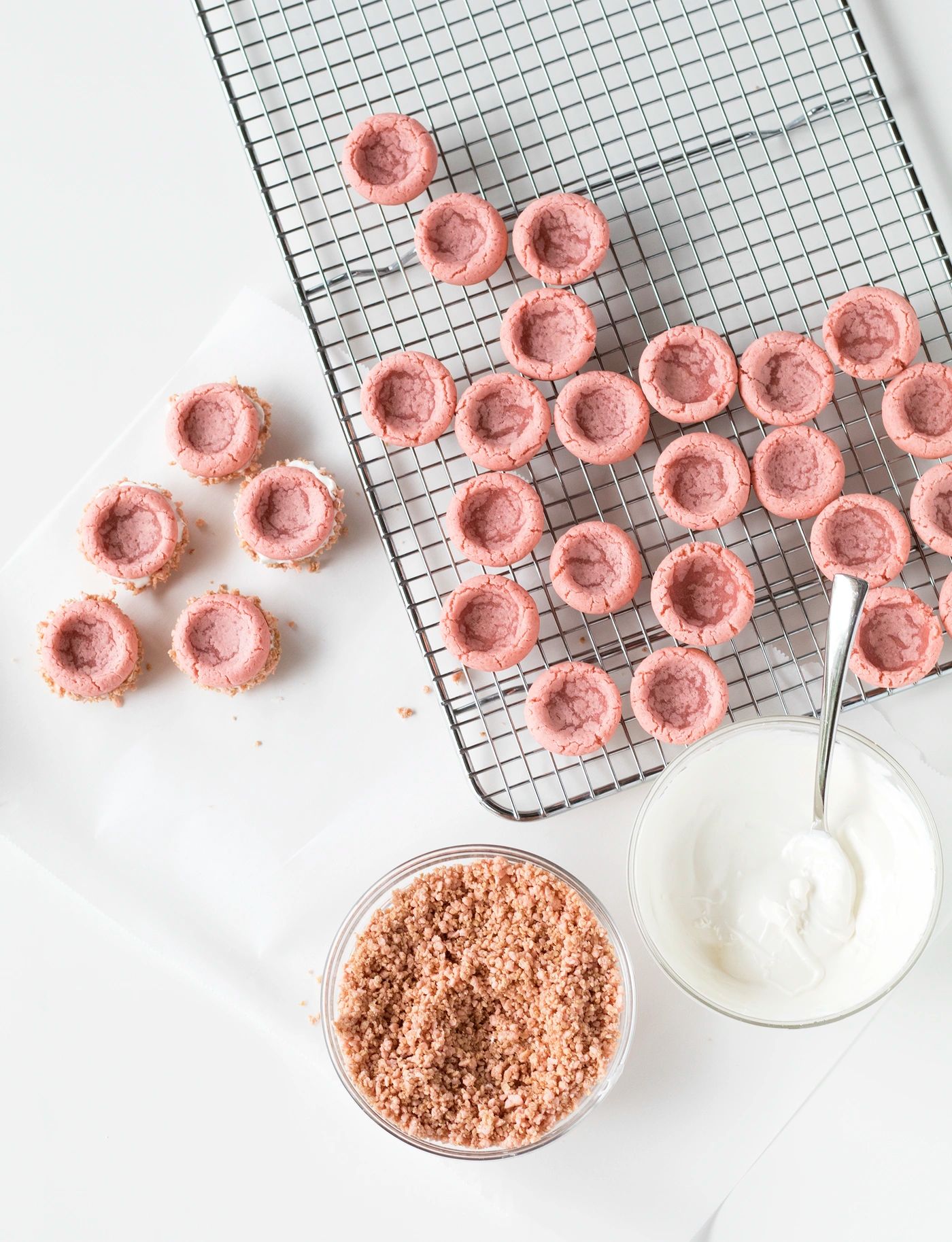 Strawberry Kit Kat Mini Cheesecake Cups