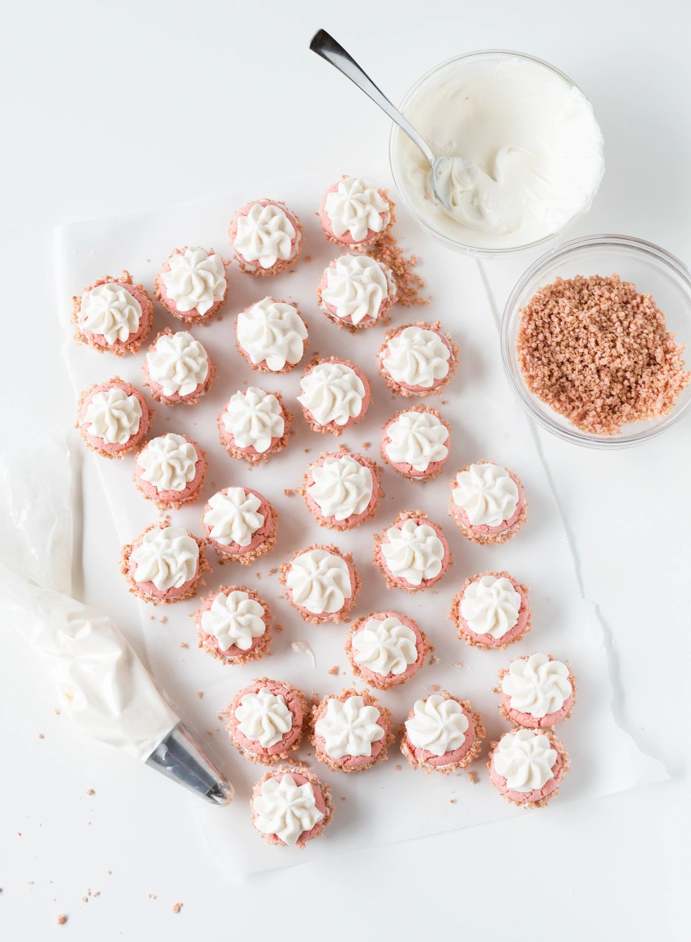 Strawberry Kit Kat Mini Cheesecake Cups