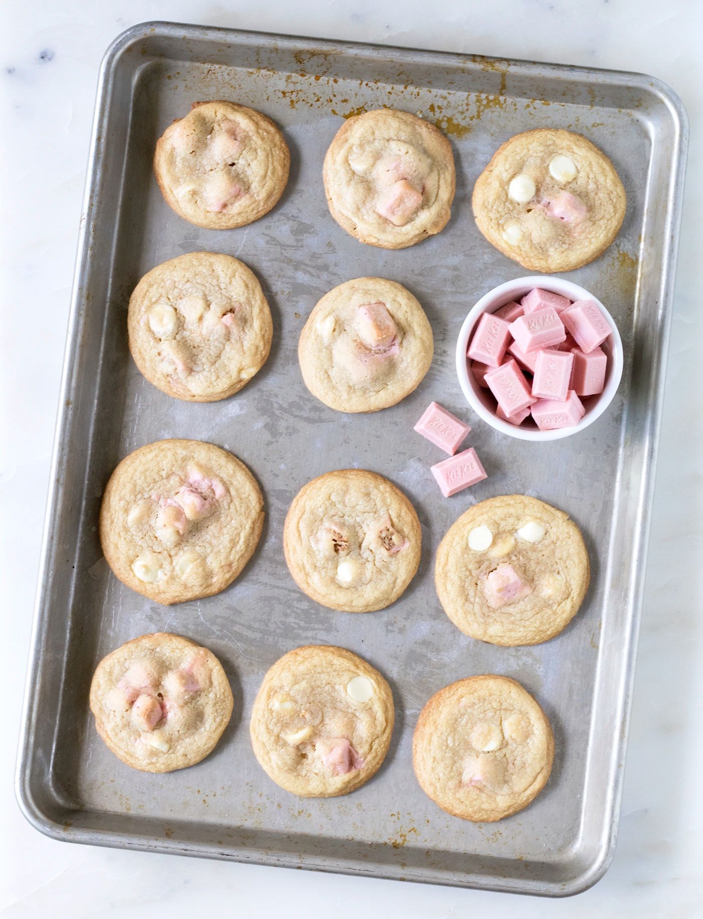 Strawberry Kit Kat Cookies