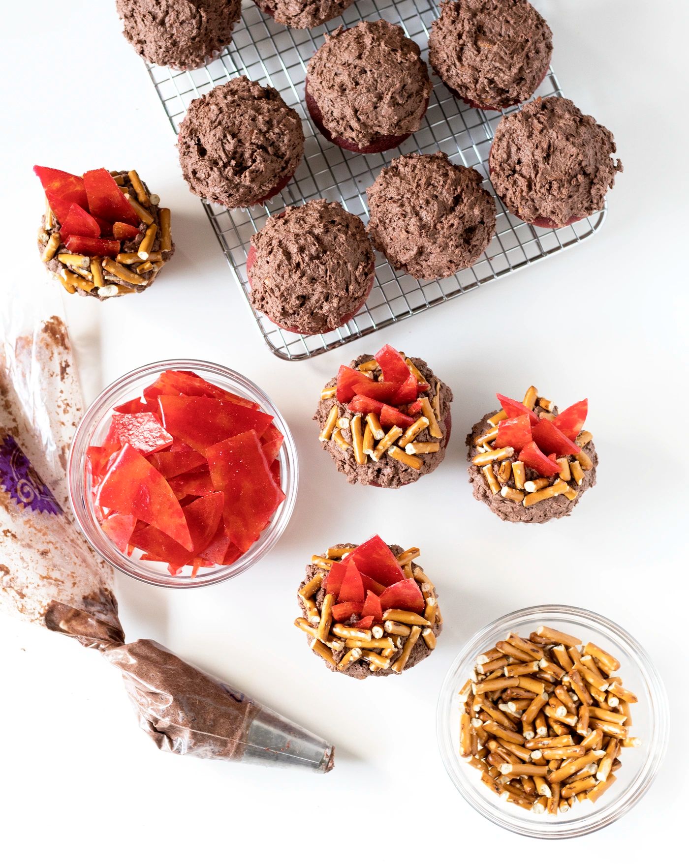 Red Witch Velvet Fire Cupcakes