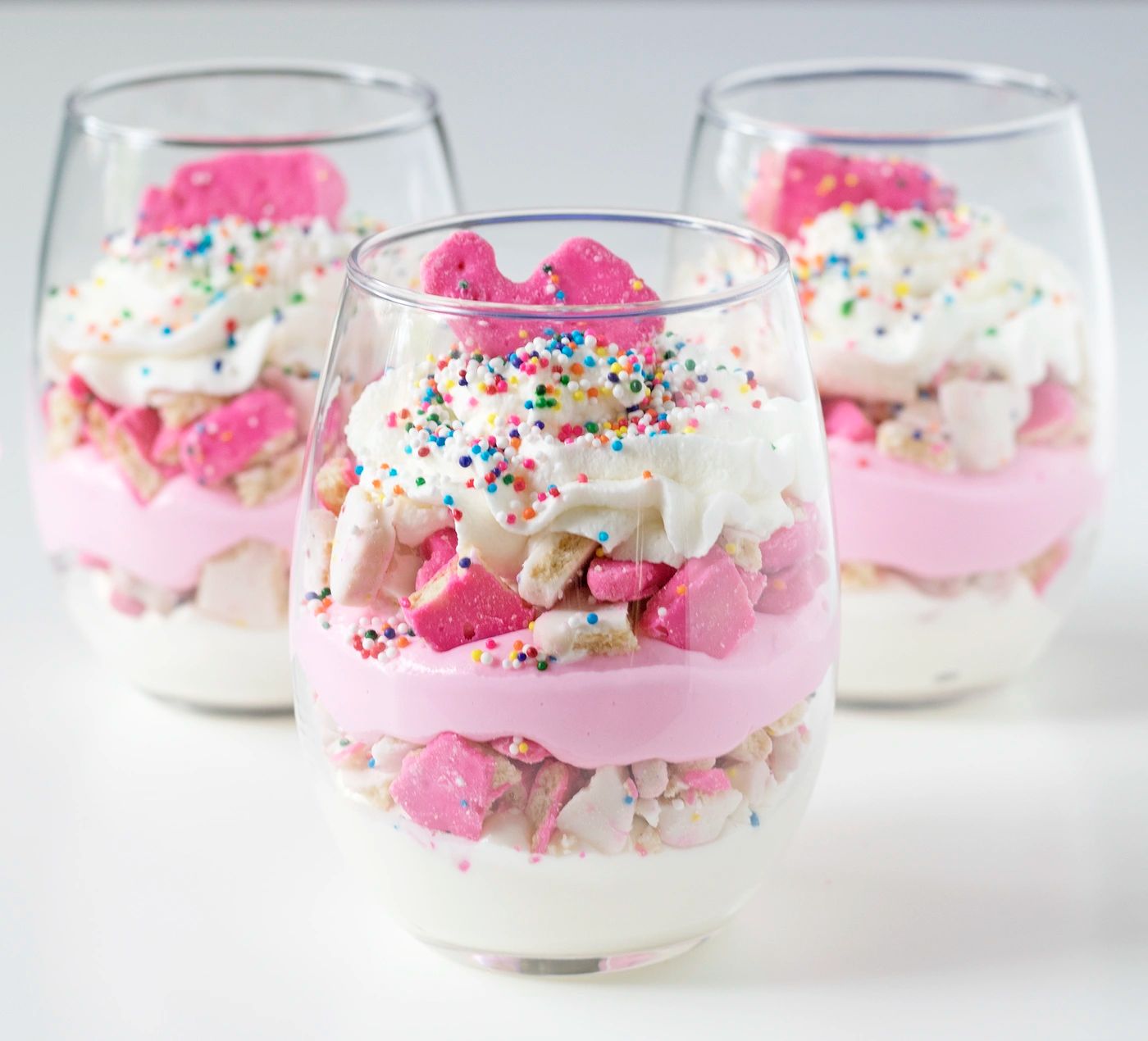Circus Animal Cookie No-Bake Cheesecake Parfaits
